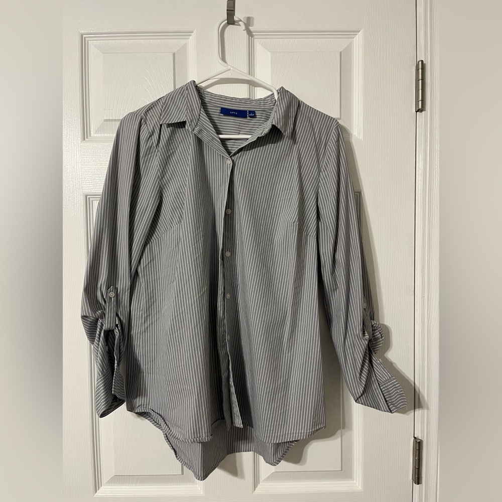 Apt. 9 Gray Casual Button Down Shirt